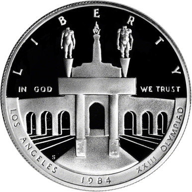 1984 S US Olympic Commemorative Proof Silver Dollar Coin in