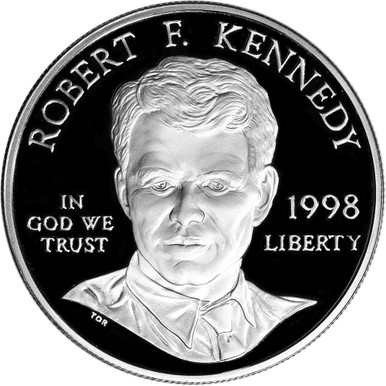 1998 S US Robert F. Kennedy Commemorative Proof Silver Dollar - Coin in ...