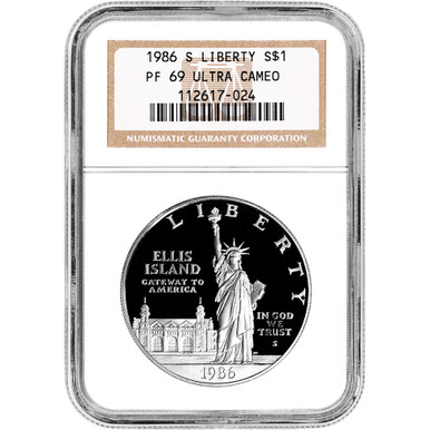 1986 S US Statue of Liberty Commemorative Proof Silver Dollar NGC