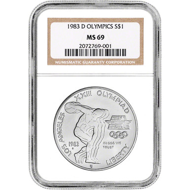 1983 D US Olympic Commemorative BU Silver Dollar - NGC MS69 [MC-S1
