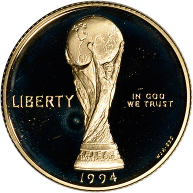 1994 W US Gold $5 World Cup Commemorative Proof - Coin in Capsule