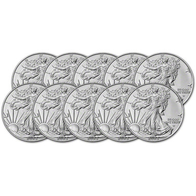 2023 American Silver Eagle 1 oz $1 - BU - Ten 10 Coins [23-ASE-BU(10)]
