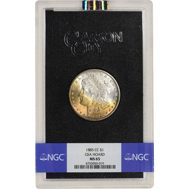 1885 CC US Morgan Silver Dollar $1 - GSA Holder - Mixed - NGC MS65