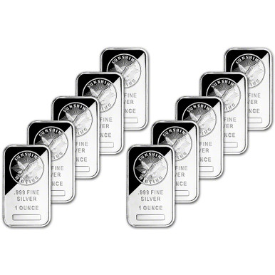 1 OZ .999 PURE SILVER BAR 1 OUNCE SMI SUNSHINE MINTING