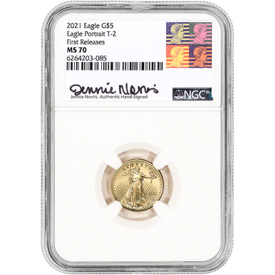 2021 American Gold Eagle Type 2 1/10 oz $5 NGC MS70 First Releases