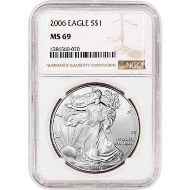 2006 American Silver Eagle - NGC MS69 [06-ASE-N-MS69-NSL]