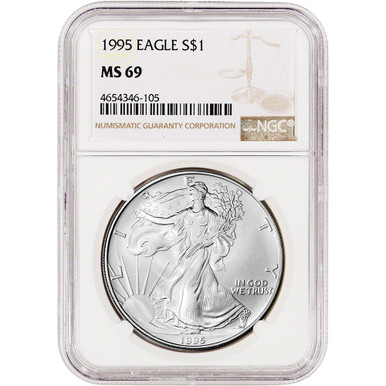 1995 American Silver Eagle - NGC MS69 [95-ASE-N-MS69-NSL]