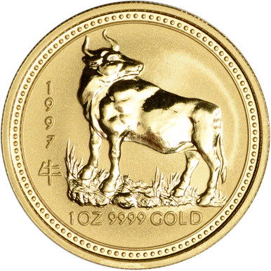 1997 Australia Gold Lunar Series I Year of the Ox 1 oz $100 - BU