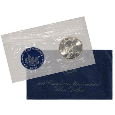 1972 US Eisenhower Uncirculated Silver Dollar - Blue Ike 40