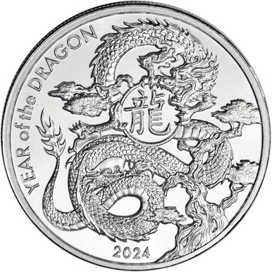 1 oz Silver Round - Asahi 2024 Lunar Year of the Dragon .999 Fine