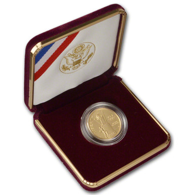 1996-W US Gold $5 Atlanta Olympic Cauldron Commemorative BU [US-MC