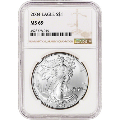 2004 American Silver Eagle - NGC MS69 [04-ASE-N-MS69-NSL]