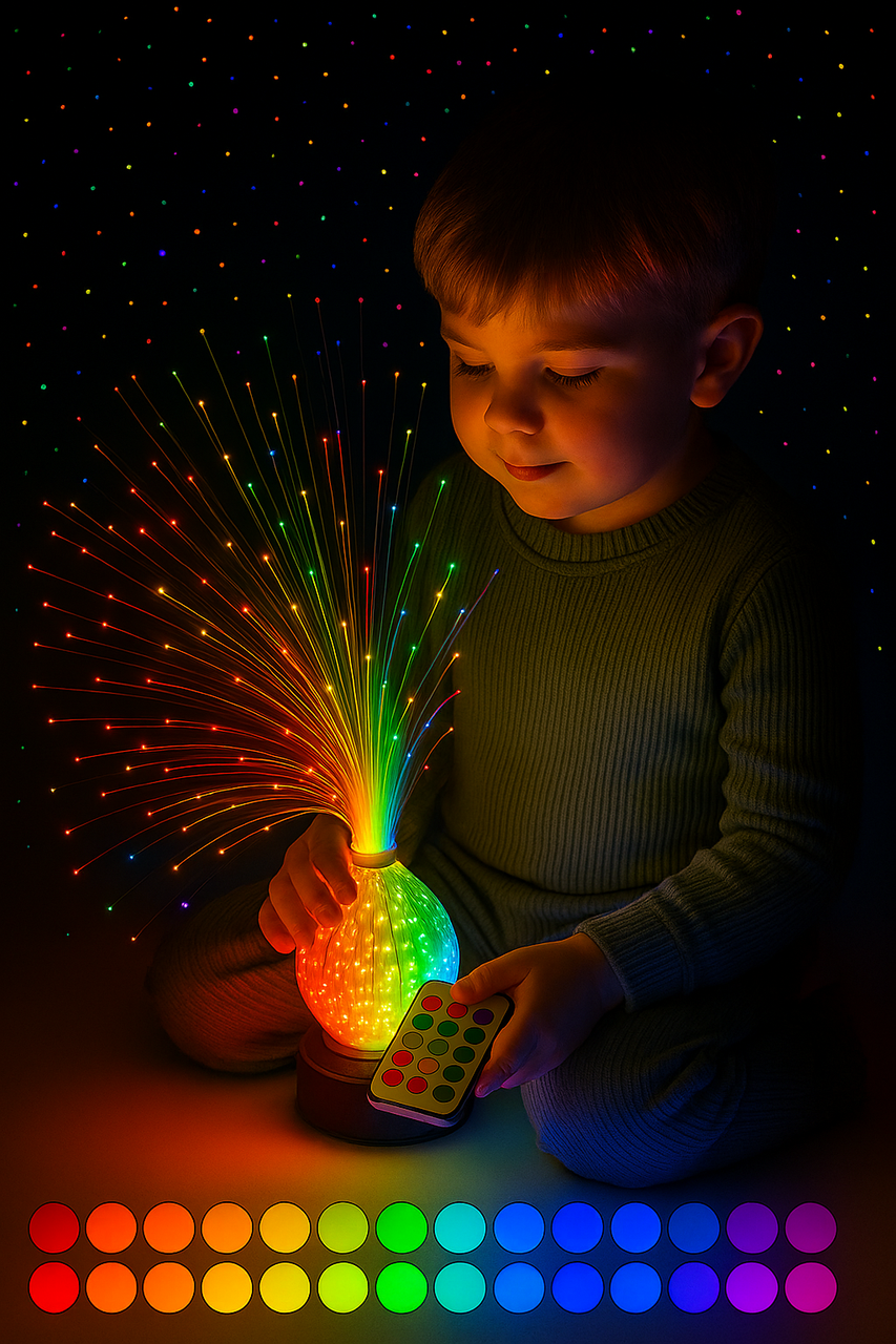 Fiber Optic Sensory Light With Remote