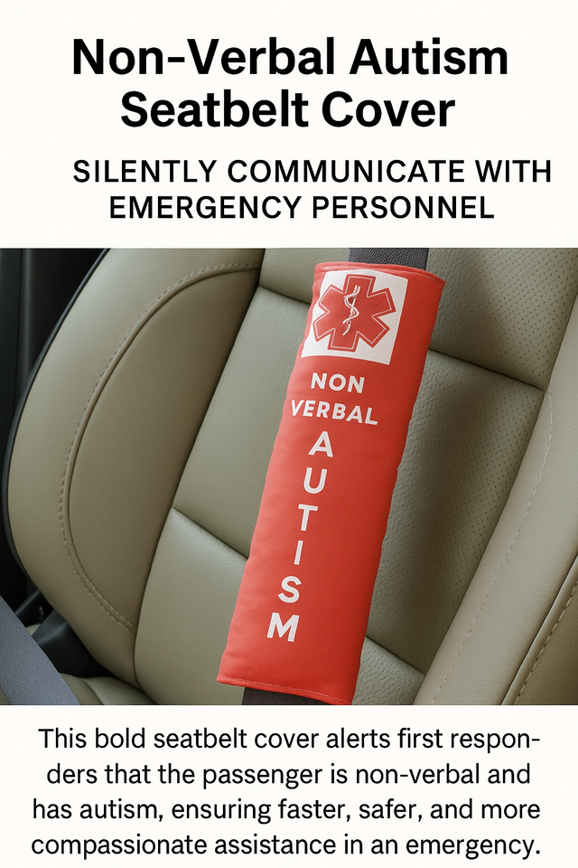 Non-Verbal Autism Seatbelt Cover for first responders