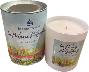 The fragrance of Manx Meadows in a candle The fragrance of Manx Meadows in a candle