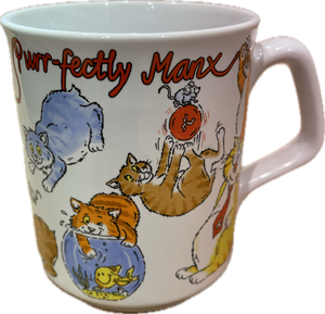 Cartoon Manx cat mug Cartoon Manx cat mug