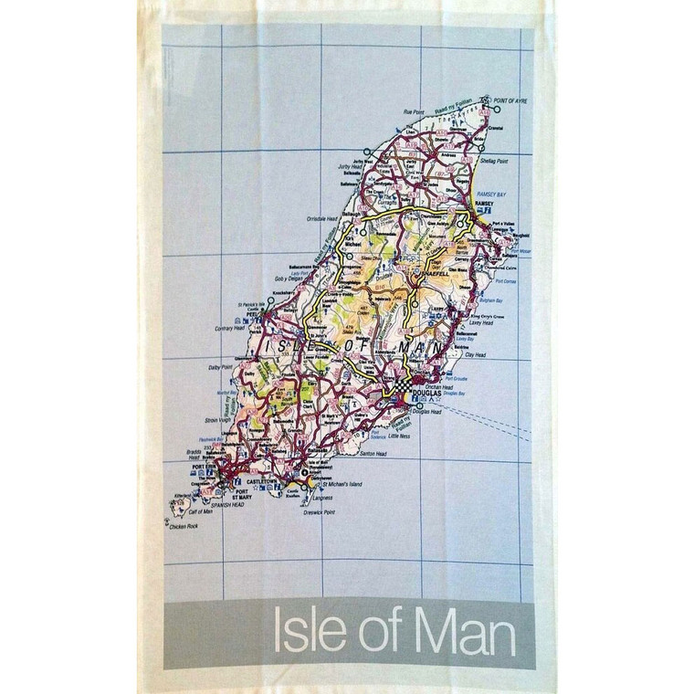 Isle of man map tea towel