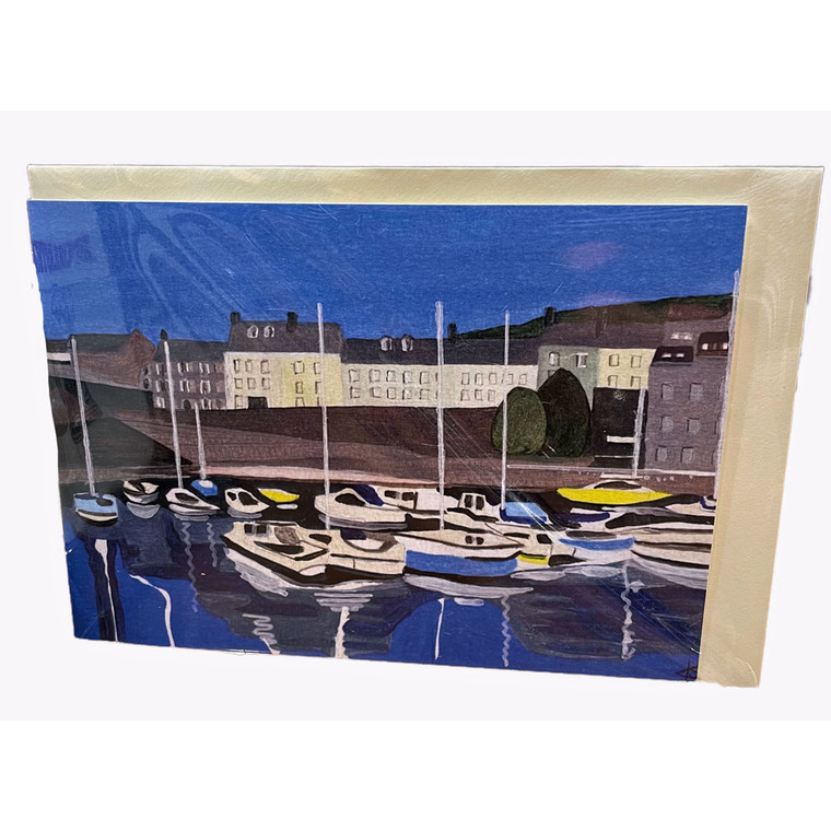 Port St Mary harbour greeting card