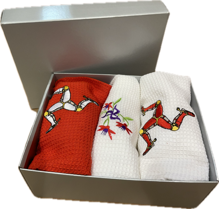 Manx tea towel gift box