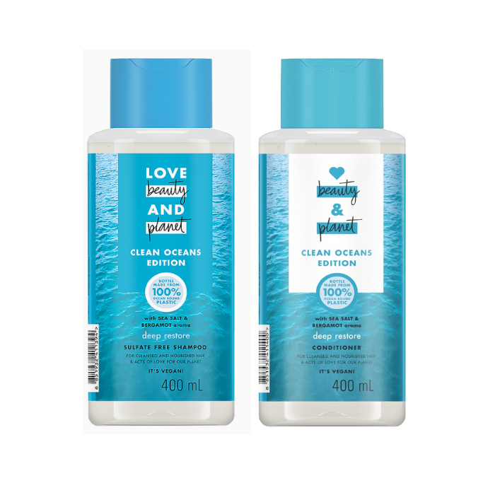 Love Beauty And Planet Deep Restore Clean Oceans Sea Salt and Bergamot Shampoo 400ml