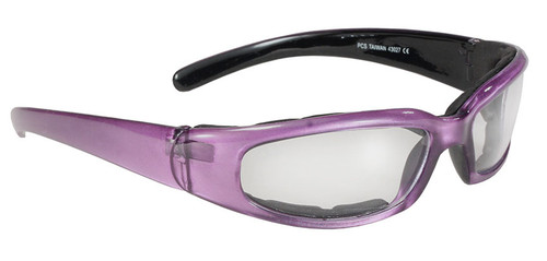 43027 Rally Wrap Padded Blk Frame/Purple Pearl/Clear Lens