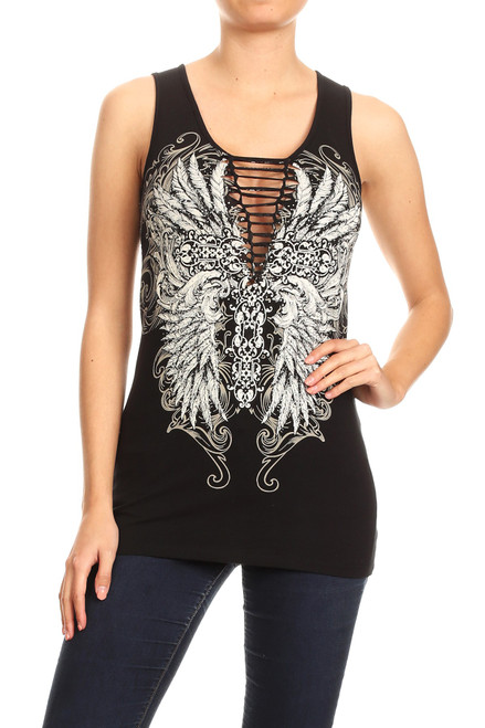 Cross and Wing Tank Top 2221 
