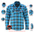 DS4683 Flannel Shirt - Blue and Black Shaded