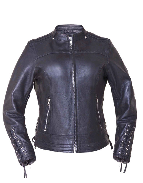 Women's Sleek Looking Leather Motorcycle Jacket - Antelope Creek Leather