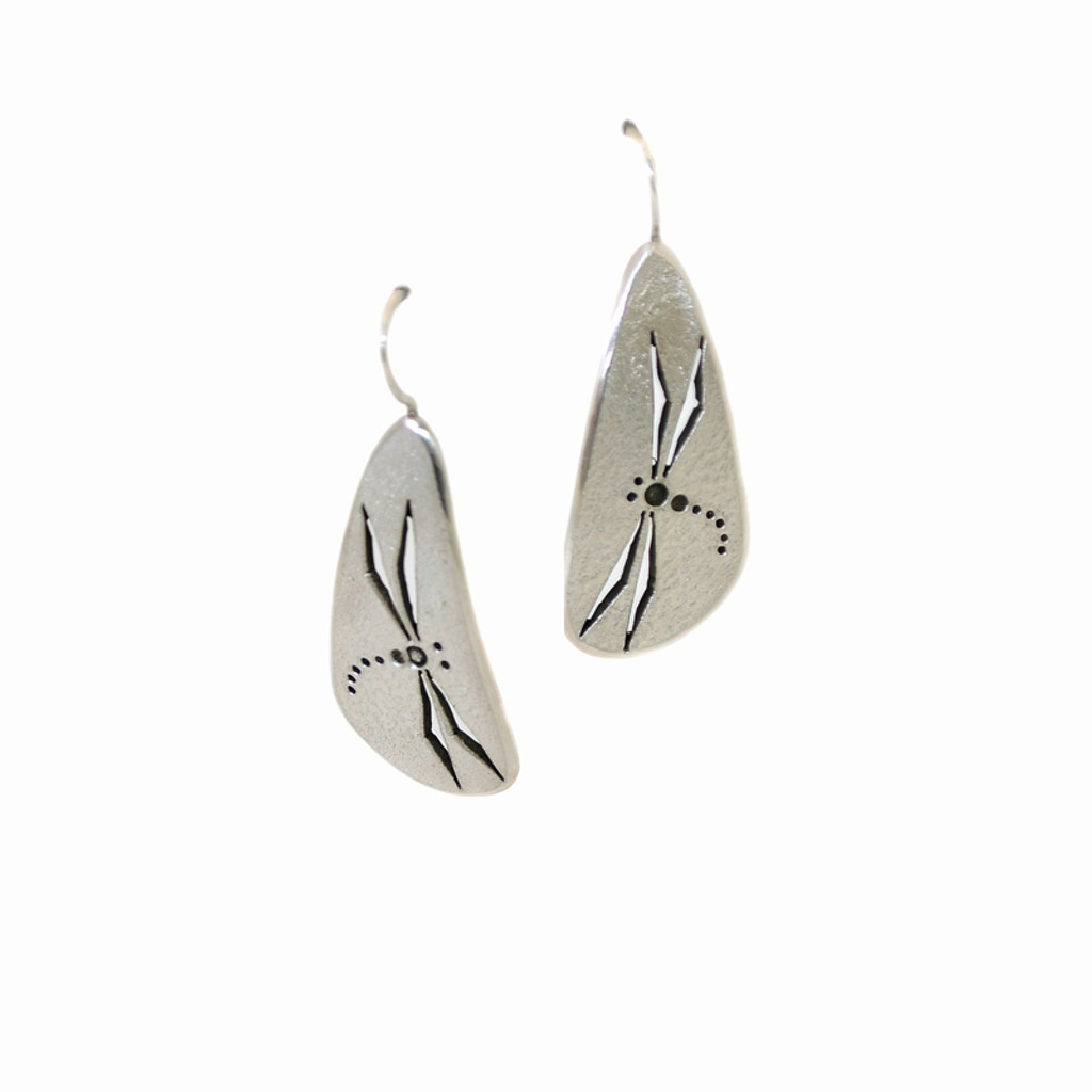 Native American Made Earrings: Sterling Silver "Dragonfly"
