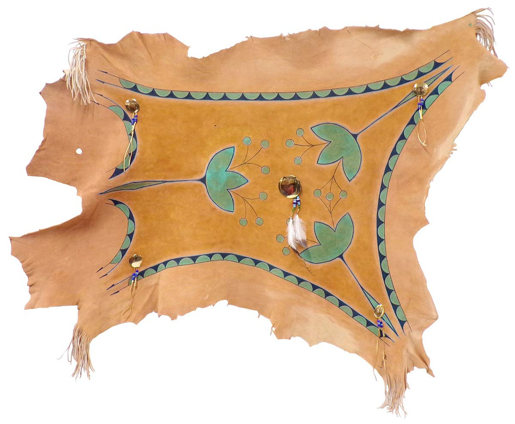 Native American Hand Painted Deer Hide: Woodlands Dream