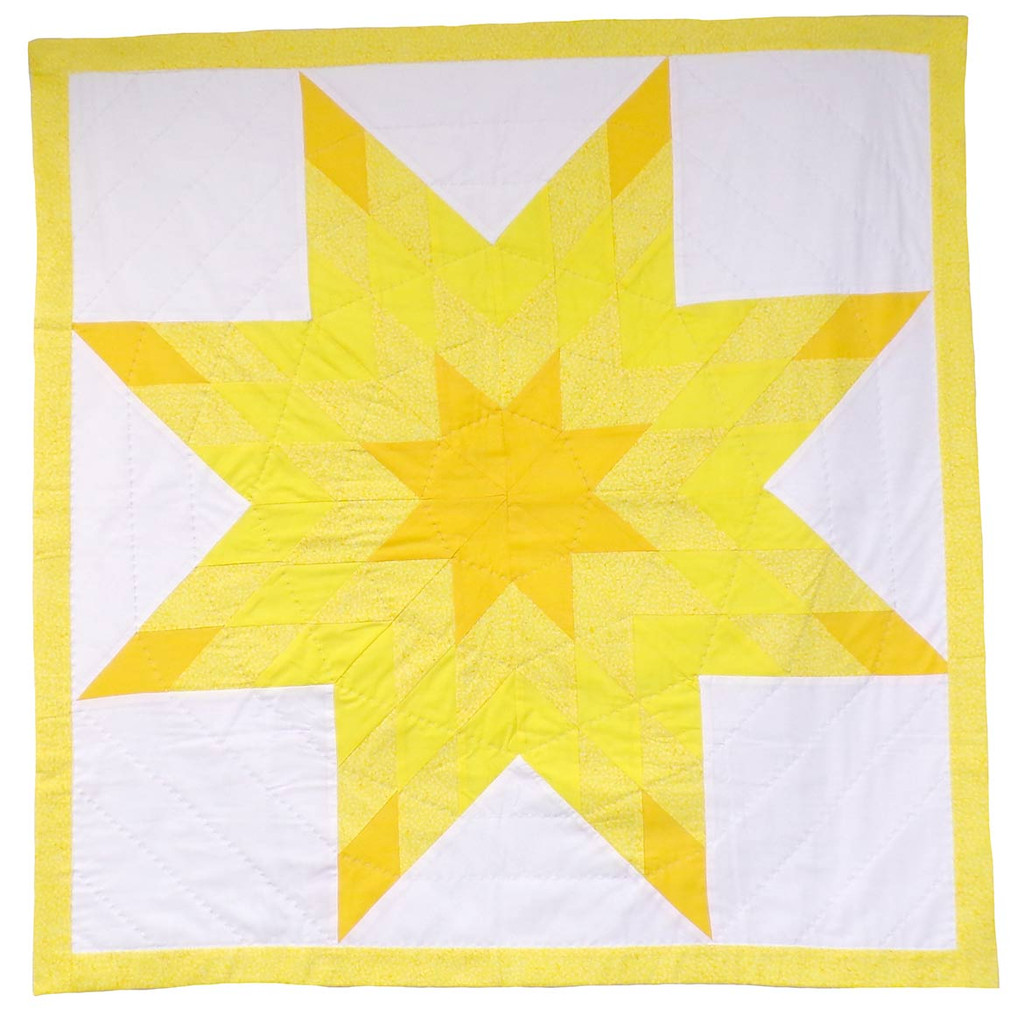 Native American Made Baby Star Quilt: Dandelion Petals (40.5 x 41.5 inches)