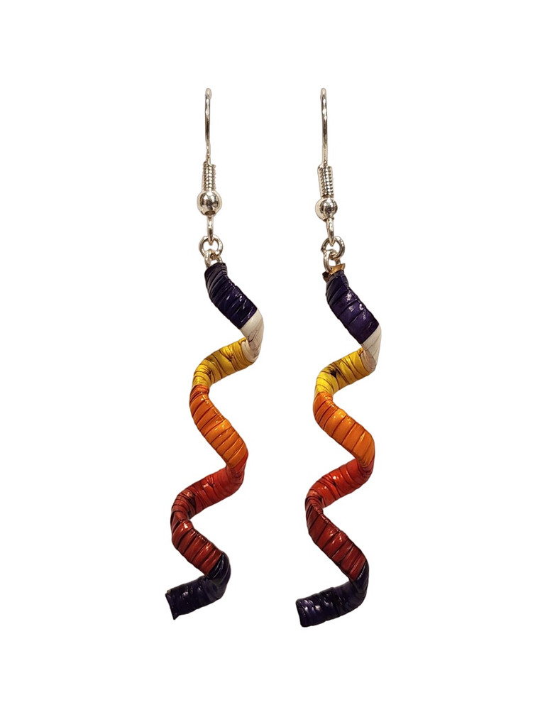 Native American Hand Quilled Earrings: Berry Spirals