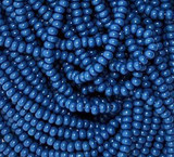 Czech Medium (Trader) Blue Opaque Glass Bead (247): 11/0