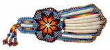 Native American Hand Beaded Hair Barrette: Fan w/ Star & Dentalium Shells