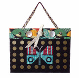 Native American Hand Made Quilled Wrist Bag: Butterflies From Standing Rock - 2nd View 