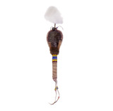 Native American Hand Made Turtle Shell Rattle: Maroon, Yellow, Light Blue, & Dark Blue