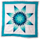 Native American  Made Baby Size Star quilt: Starlit  Garden (47 x 48 inches)