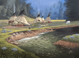 "Summer Life," acrylic painting by Native American artist, Del Iron Cloud.