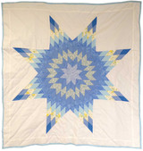 Native American Made Baby Size Star Quilt: Water Lilies (50 x 46 inches) 