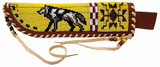 Native American Hand Beaded Knife Sheath: Wolf