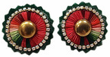 Native American Hand Quilled Earrings: Watermelon Rounds