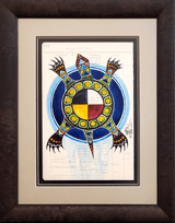 "Keya: Guardian of Life" ledger art by Native American artist Joe Pulliam