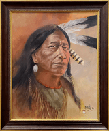 "Lakota Warrior," acrylic on canvas by Del Iron Cloud