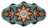 Native American Hand Beaded Hair Barrette: Tranquil Star