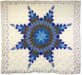 Native American Made Full Size Star Quilt: Forget Me Not (74 x 81 inches) Native American Made Full Size Star Quilt: Forget Me Not (74 x 81 inches)