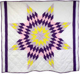 Native American Made Full Size Star Quilt: Easter Fields (72 x 81 inches)