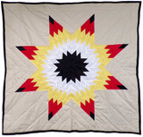 Native American Made Baby Size Star Quilt: Medicine Wheel (47 x 49 inches)