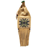 Native American Hand Beaded Medicine Bag: Crystal Geometric