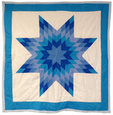 Native American Made Baby Size Star Quilt: Oceanside (46 x 46 inches)
