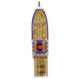 Native American Hand Beaded Pipebag: Blue Geometric